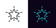 Outline superstar icon, with editable stroke. Star shine with rays. Starburst, glory rays and popularity, star flash, celebrity and legend, award and sensation, starry sparks, star party. Vector icon