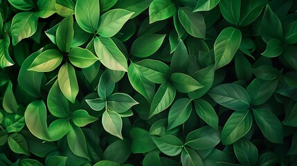 Aufkleber - Creative layout made of green leaves Flat lay Nature spring concept : Generative AI