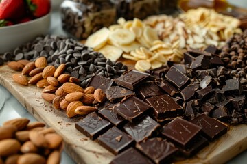 Poster - Artfully arranged platter with assorted chocolates, nuts, and dried fruits