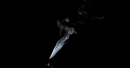 Wall Mural - Real smoke on a black background. Thin Flexible Trickle of Real Smoke. Colorful real smoke rises up. Ideal for background or over-layer with blending mode add, screen, lighten.