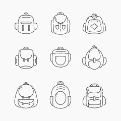 Wall Mural - School bag doodle line vector illustration