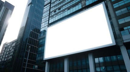 Wall Mural - Large horizontal blank advertising poster billboard banner mockup in front of building in urban city digital light box display screen for OOH media 12 sheet outofhome : Generative AI
