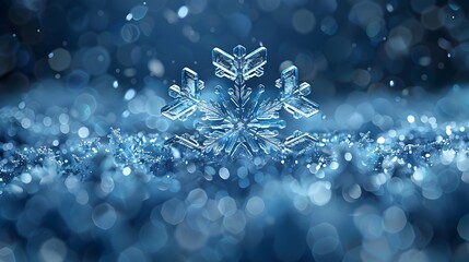 Aufkleber - Elegant Deconstructed Snowflake Design in Frosty Blue and Silver Tones