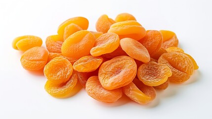 Wall Mural - Creative layout made of dry apricot on the white background Flat lay Food concept : Generative AI