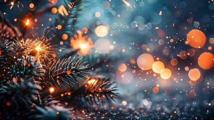 Poster - Spectacular of the New Year 2025 with Dazzling Fireworks and Festive Sparkles