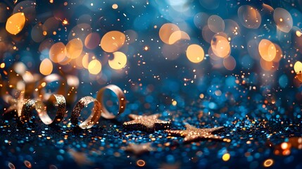 Poster - Dazzling of a Spectacular New Year 2025 with Glittering Fireworks and Sparkling Lights
