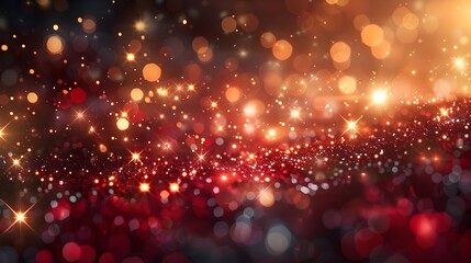 Leinwandbilder - Magical New Year with Sparkling Fireworks and Glittering Bokeh Lights