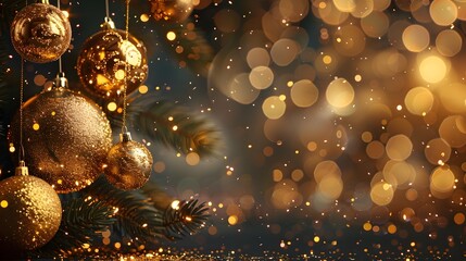 Poster - Glittering Golden Holiday Backdrop for Festive 2025 New Year