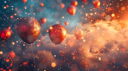 Poster - Mesmerizing of the New Year 2025 with Captivating Fireworks and Shimmering Confetti