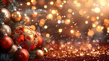 Poster - Sparkling Holiday Wonderland with Glittering Christmas Ornaments and Festive Decor