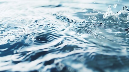 Poster - Water Layout surface with ripples Blue water transparent clear texture BackgroundCircle wave pattern water splash well free space display product banner Water Background : Generative AI