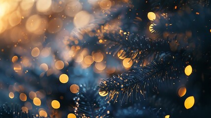Leinwandbilder - Winter elegant bokeh background Seasonal cooling light decorative abstract design element : Generative AI