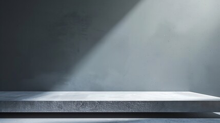 Poster - perspective of polished concrete or cement floor shelf table for interior and display show products studio room gradient background : Generative AI