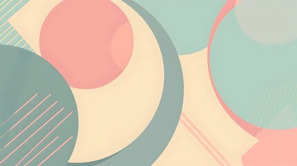 Aufkleber - Minimalist Geometric Background with Muted Color Scheme and Overlapping Shapes for Digital Designs