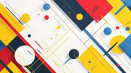 Aufkleber - Bold and Colorful Abstract Geometric Background with Dynamic Angular Shapes in Modular Flat Design Layout