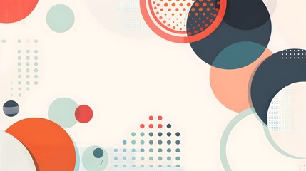 Fototapete - Circle Triangle Square Composition Abstract Geometric Design with Copyspace for Branding or Marketing Materials