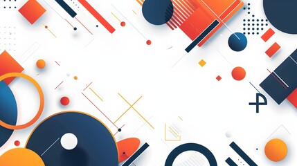 Aufkleber - Dynamic Abstract Geometric Modular Template with Bold Contrasting Shapes and Ample Copyspace for Flat Design
