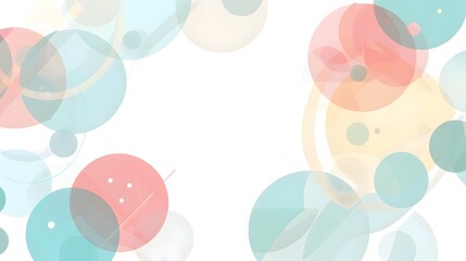 Fototapete - Soft Geometric Pastel Backdrop with Overlapping Shapes and Blank Copy Space for Minimal Design Elements
