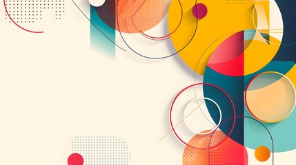 Aufkleber - Vibrant Geometric Abstract Shapes with Streamlined Copyspace for Design Template and