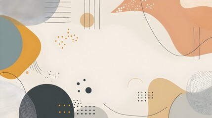 Fototapete - Earthy toned Abstract Geometric Background with Defined Copyspace