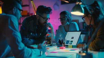 Leinwandbilder - Designer teams brainstorm ideas to discuss website and mobile app designs : Generative AI