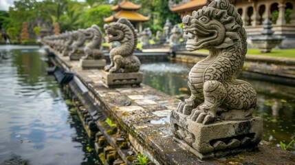 Wall Mural - The Water Palace of Tirta Gangga in Bali Indonesia a former royal palace featuring elaborate water gardens fountains and stone sculptures of mythical