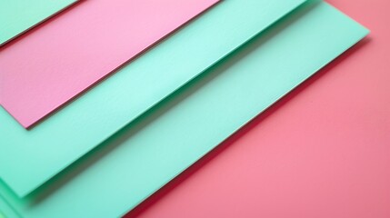 Poster - Layout of colorful carton sheets in pink and green shades : Generative AI