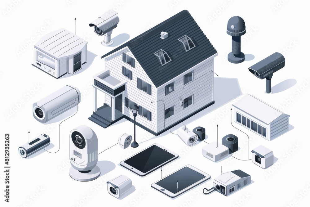 Property protection and security systems utilize high-definition cameras and smart networking technologies for comprehensive coverage.