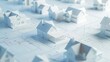 © Generative AI - architectural model of houses on blueprint draw isolated on white background banner layout with copy space for building construction plan or real estate sale Image usable for concept o : Generative AI