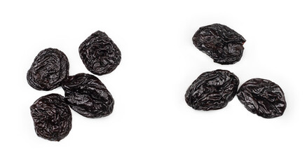 Wall Mural - Prune isolated on a white background, top view