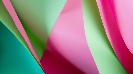 Poster - Layout of colorful carton sheets in pink and green shades : Generative AI