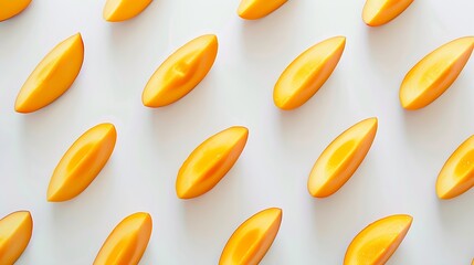 Wall Mural - Creative layout made of mango on the white background Flat lay Food concept : Generative AI