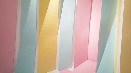 Poster - Layout of colorful cardboard sheets in pastel shades : Generative AI