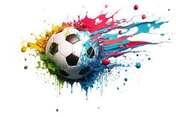 Wall Mural - soccer colourful isolate on background.