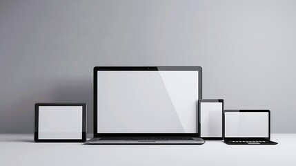 Wall Mural - responsive web design on mobile devices phone laptop and tablet pc : generative ai