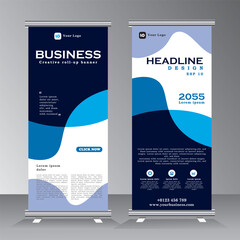 Wall Mural - business roll up banner, flat design template , abstract geometric banner, vertical banner template,