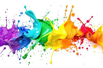 A colorful splash of paint on a white background