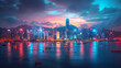 A stunning view of Hong Kong's Victoria Harbour at night
