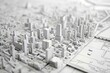 © anatolir - Detailed monochrome 3d printed cityscape model with urban architecture