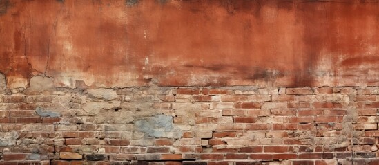 Wall Mural - A vintage grunge red brick wall texture with a copy space image