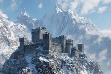 Wall Mural - a castle on a mountain