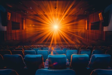 Wall Mural - a movie theater with a bright light