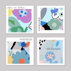 Wall Mural - Creative Artistic Floral Cards. Vector Illustration