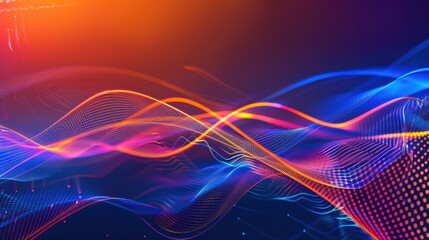 Wall Mural - background of colorful light lines and waves, abstract glowing lines. neon line structure. futuristi