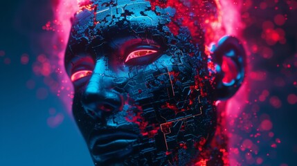 Artificial intelligence (AI), machine learning and modern computer technologies concepts. Business, Technology, Internet and network concept. 