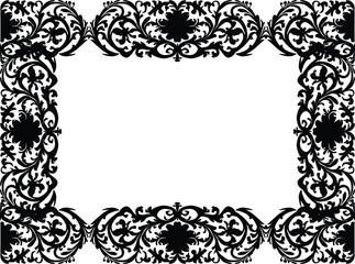 Poster - black decorated horizontal frame shape ornament