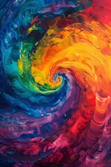 Wall Mural - Tie-dye background with vibrant colors swirling out from the center 