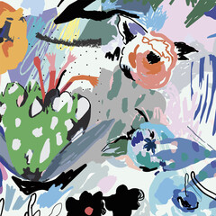 Wall Mural - Abstract floral creative background. Vector illustration