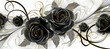 beautiful black roses. floral background. Mourning flowers