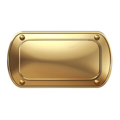 Gold label isolated on transparent background. 